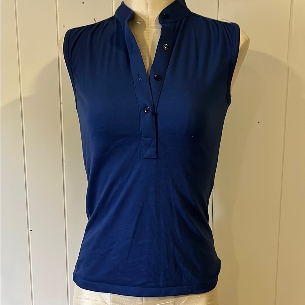 Women's vintage Andrew St. John Sleeveless Blue Top